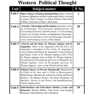 Guide Book On MA 1st Semester Political Science Western Political Thought PG PS S102 (DSC) KKHSOU