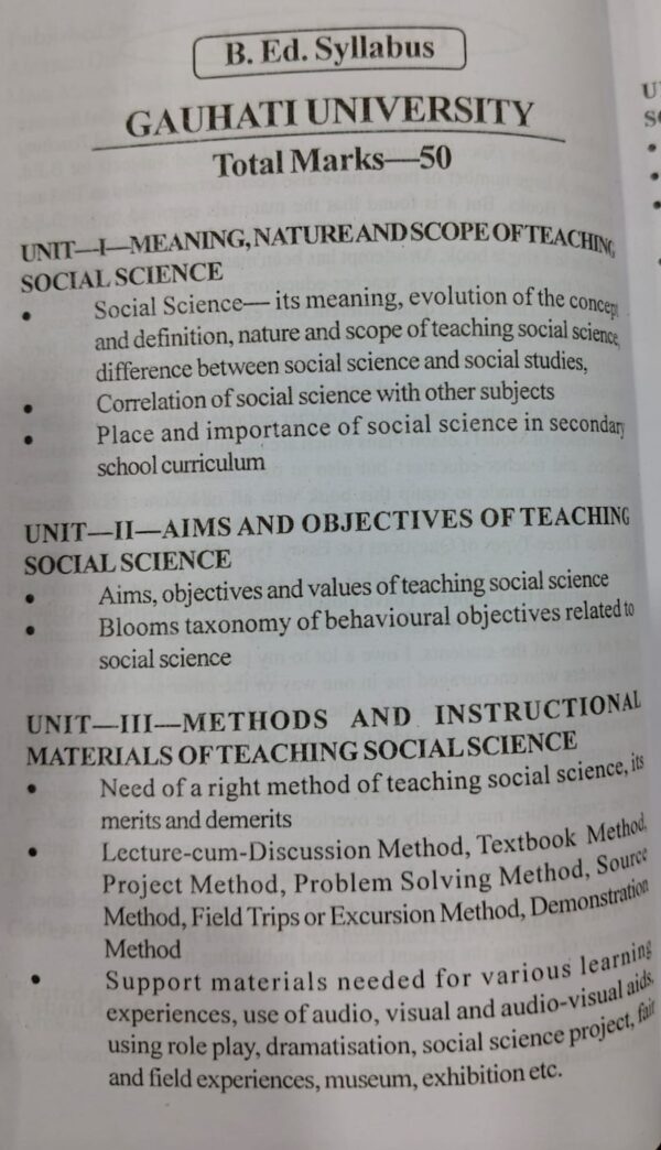 B.ED. Social Science Method With Short Notes & Lesson Plans By Rajat Kundu