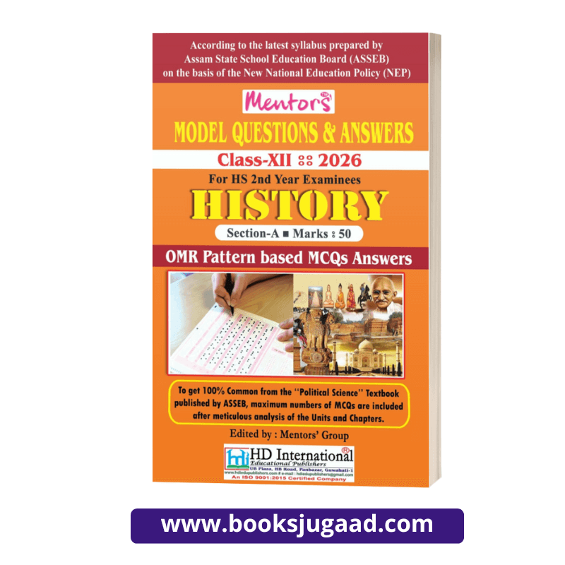 Mentor's Model Questions and Answers For Class XII 2026 History HS 2nd Year Examinees English Medium By HD International