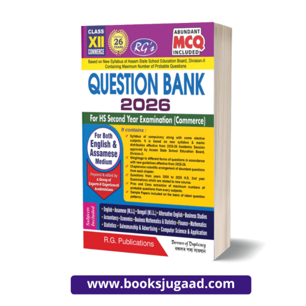 Question Bank 2026 For HS Second Year Examination Commerce Both English and Assamese Medium By RG Publications