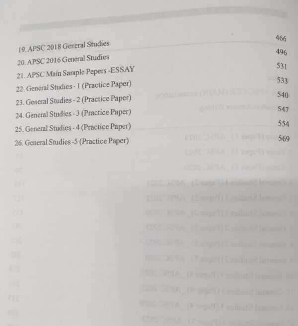 APSC Mains General Studies Civil Services Examination By UBP
