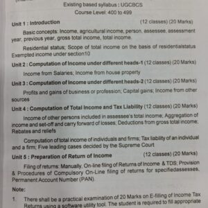 Income Tax Law and Practice For B.Com Course of Gauhati, Dibrugarh, Assam, Bodoland, Rabindranath Tagore University and other Autonomous Colleges of Assam