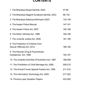 Guide Book on MCQ with Answers on Law For Assam Police Departmental Examinations SI and ASI By Gyanjyoti Publications